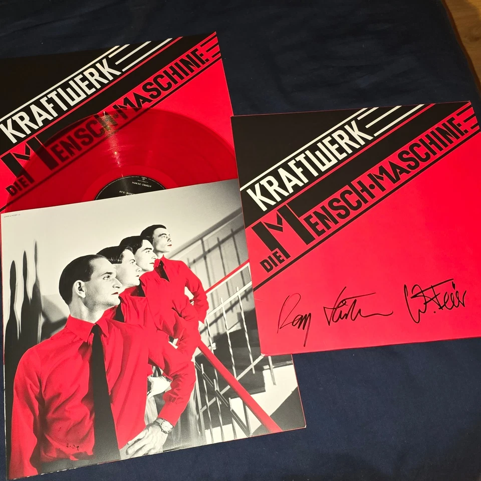 Hand-Signiert KRAFTWERK Vinyl LP Ralf HÜTTER & Wolfgang FLÜR Die Mensch-Maschine - Bild 3 von 3