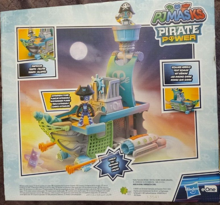 PJ Masks Sky Pirate Battleship Preschool Toy Vehicle Playset w/ 2