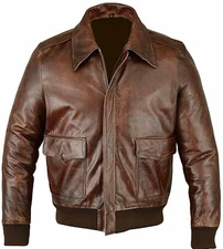 A2 Aviator Flying Tiger WWII Flight Aviator Bomber Jacket Mens Real Leather