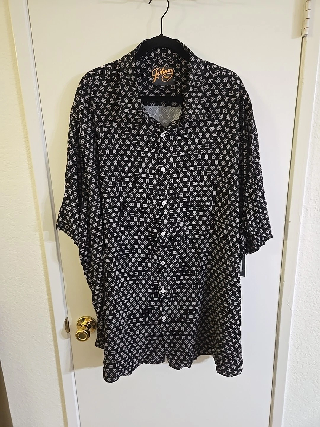 Johnny Bigg Geometric Long Sleeve Collared Casual Shirt Mens 8XL Relaxed Fit
