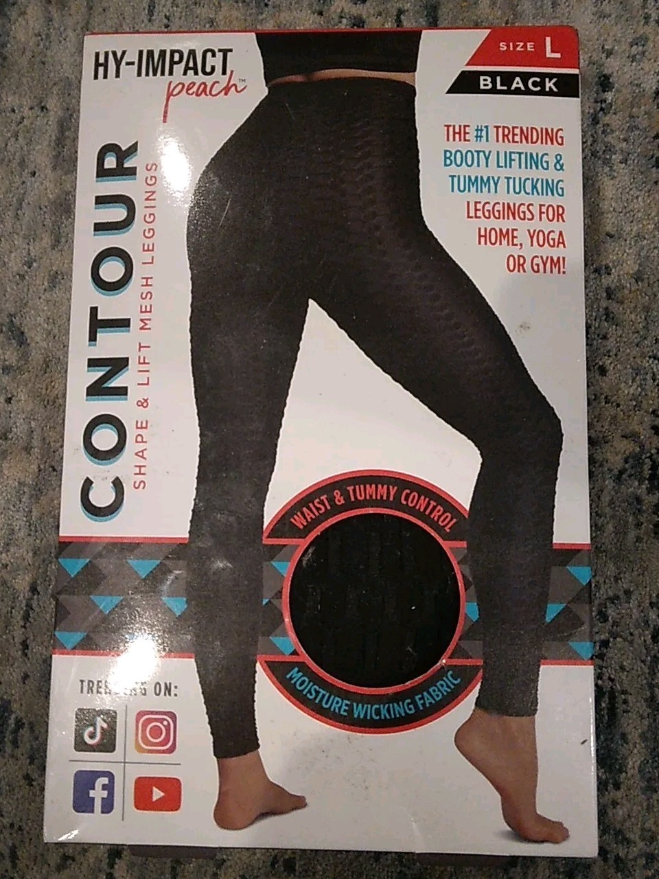 Hy-Impact Size Large Waist & Tummy Control Flattering Booty Lift Yoga Leggings