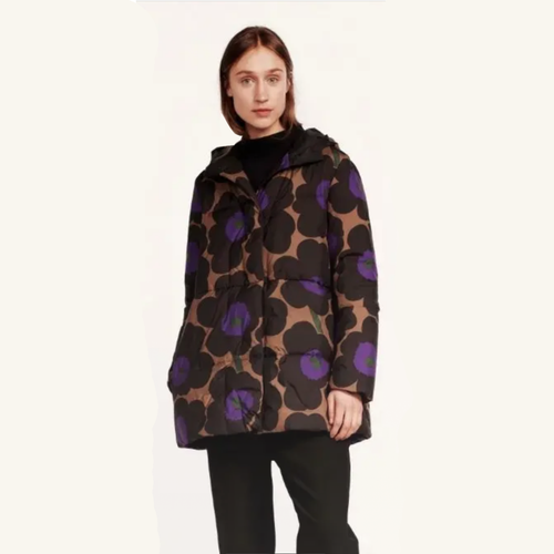 MARIMEKKO Parka Piumino con Cappuccio Giacca Gailu Pieni Unikko 2 Zip Frontali Tg 2XL - Foto 3 di 15