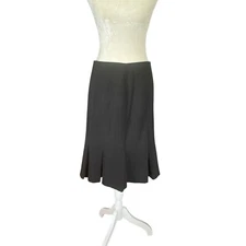 AB Studio women's size 6 black mermaid skirt pleated bottom side zipper