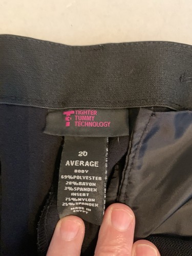 Tighter Tummy Technology Dress Pants Women’s 20 Average Black High Rise Slimming - Picture 10 of 12