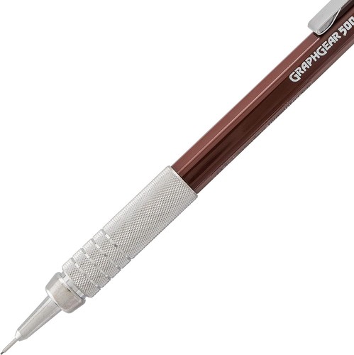 Pentel GraphGear 500 Mechanical Drafting Pencil, 0.3mm, Brown Barrel, Pack of 4 - Picture 3 of 6