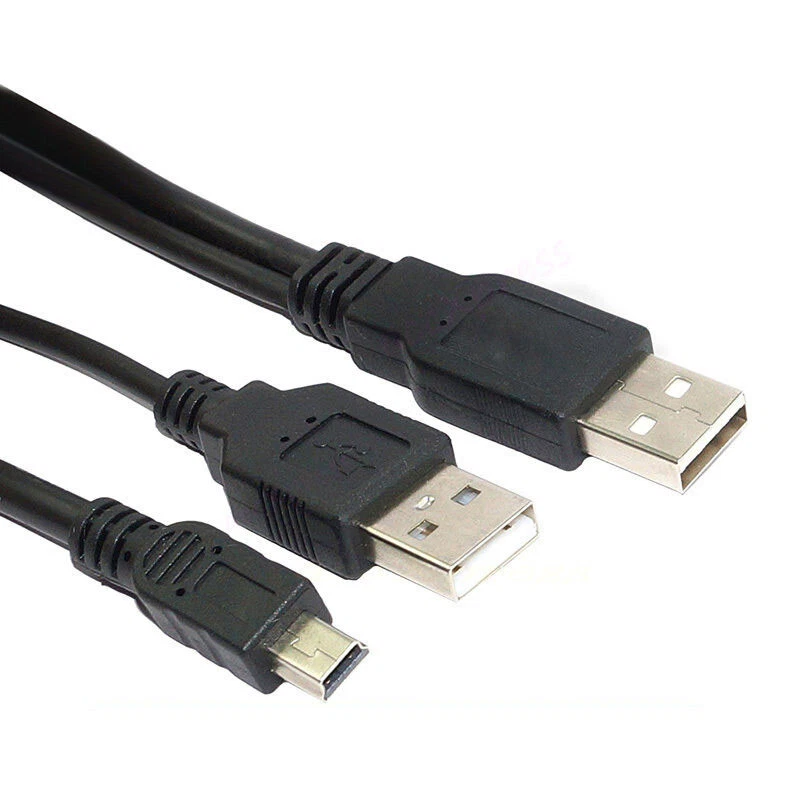 Mini USB to Dual USB Type-A M/M Adapter Cable For External USB HDD GPS MP3 MP4 - Image 3 of 4