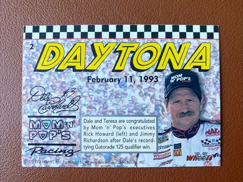 1993 Wheels Mom-N-Pop's #2 Dale Earnhardt NASCAR Racing Card Cary Global - Photo 2/2