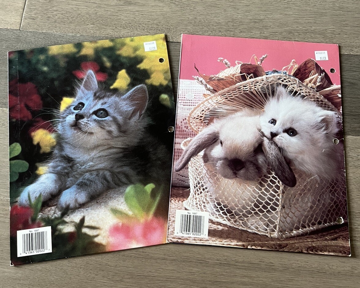 kitty様⑨⓪ 1994 Portfolio 2 Folders Cuddly Cuties Fluffy Kittens Plymouth