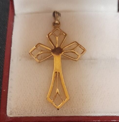925 Sterling Silver and Gold Plating Cross Pendent - image 1