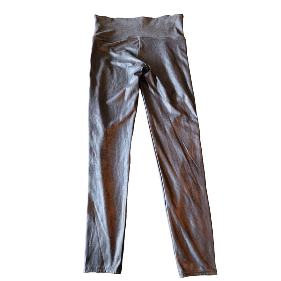 SPANX Leggings Cuero Negro Look Spandex Negro Con Esmoquin Blanco Raya L Foto 3 de 4