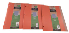 Lot of 3 Mead Five Star Plastic RECYCLED 2-Pocket Folders Zion Clay NEW