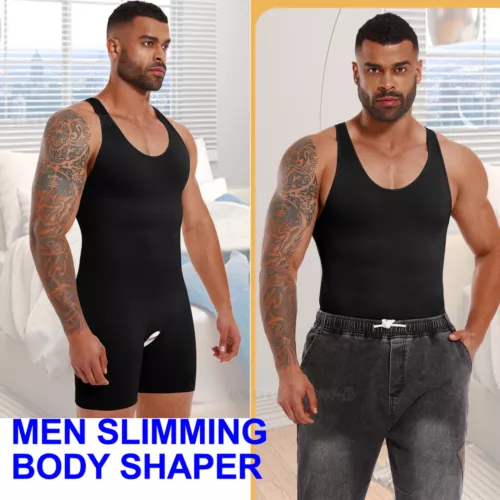 Herren Schlankheitsunterwäsche Bauchkontrolle Body Shaper Hi-Kompression Skinny Body - Bild 13 von 26