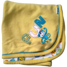 Lamaze Yellow Fun Monkey Baby Blanket Cotton 25x29 Safari Jungle Unisex Lovey