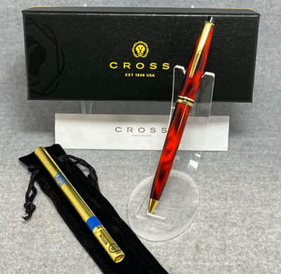 Cross Radiance Burgundy/Black Marble w/ 22K Gold Trim Pen (822-4), Premium Box