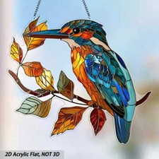 Kingfisher Shaped Suncatcher Stained Glass Effect Home Decor Christmas Gift