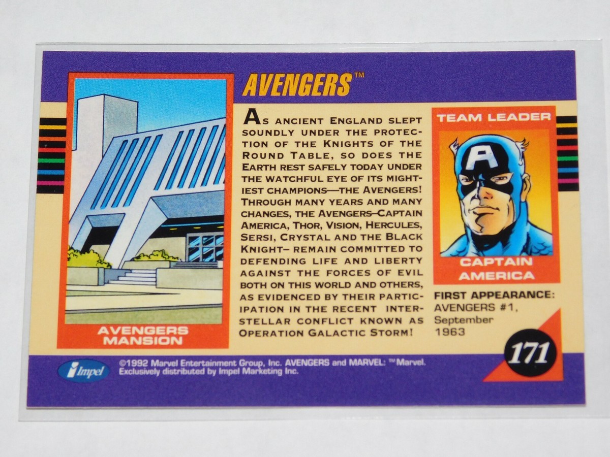 1992 IMPEL MARVEL UNIVERSE SERIES III AVENGERS CARD #171 | eBay