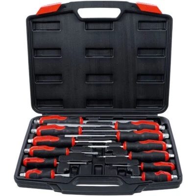 BGS DIY COFFRET DE 12 TOURNEVIS ASSORTIS A LAME TRAVERSANTE