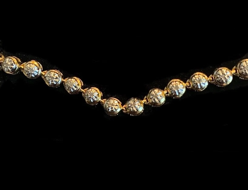 Exquisita Pulsera Vintage Chapada en Diamantes y Oro Excelente Estado Foto 3 de 4