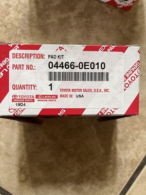 04466-0E010 Rear Brake Pad Set - 2014-2019 Highlander Sienna - Genuine Toyota
