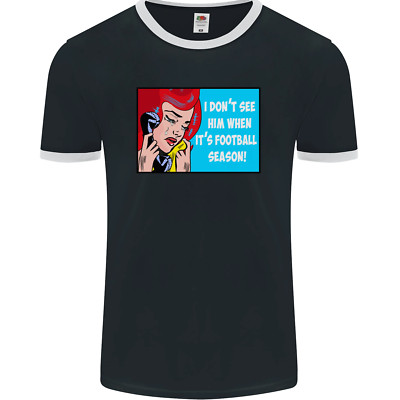 Lustiges Herren Ringer T-Shirt I Don't See Him Fußballspieler Team FotL