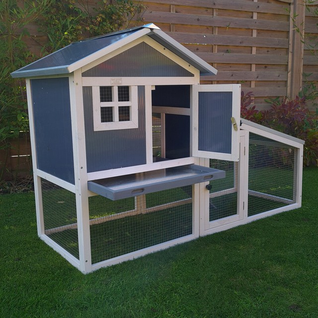 PLASTIC RABBIT HUTCH GUINEA PIG HUTCHES RUN RUNS LARGE 2 TIER DOUBLE