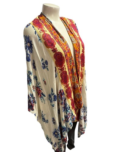 BCBGeneration Women's Kimono Wrap One Size White Floral Sleeve Viscose - Picture 5 of 11