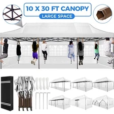 10x30ft Canopy Tent Heavy Duty Commercial Gazebo with Sidewalls Thickened Frame