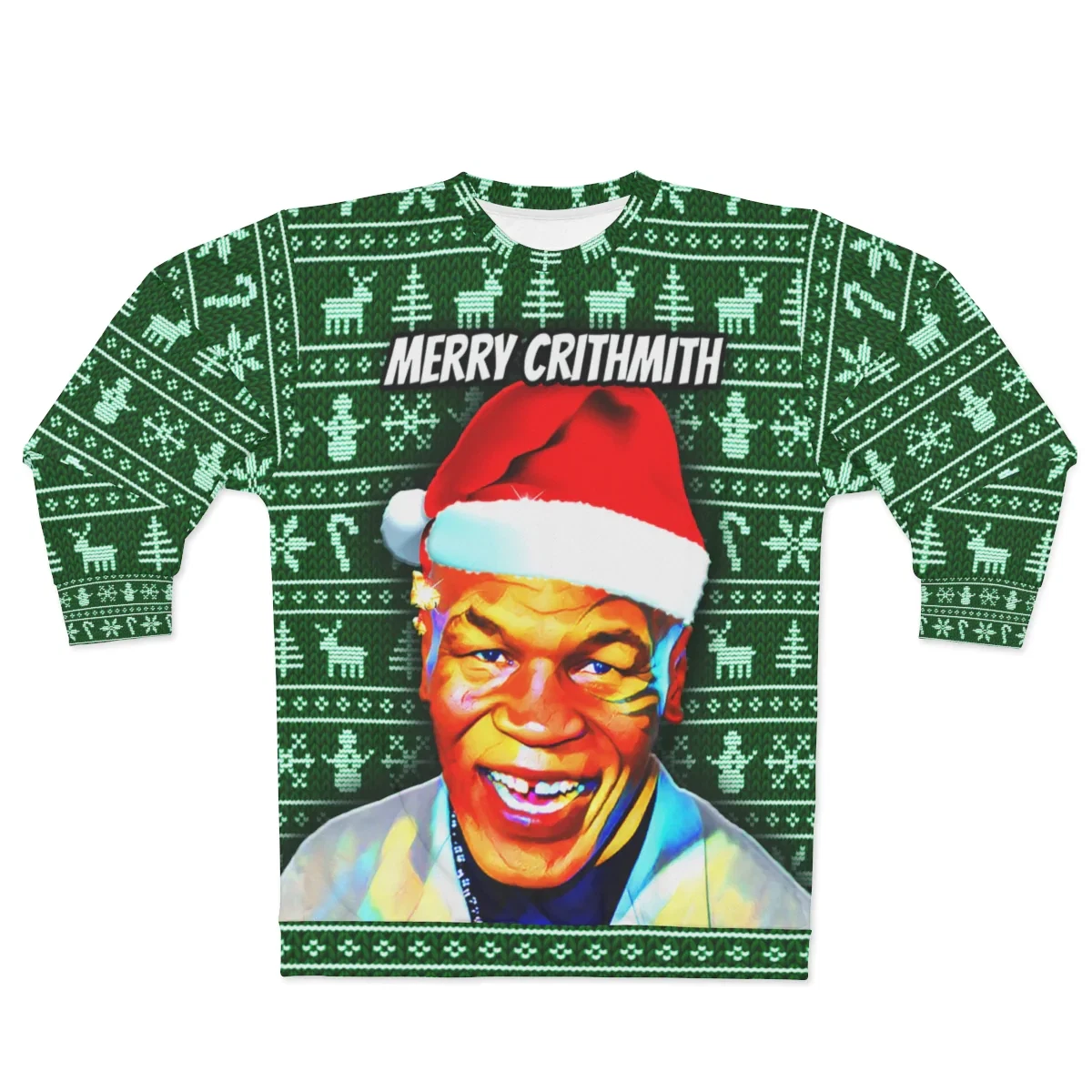 Mike Tyson UGLY CHRISTMAS SWEATER “Crithmith” Lisp Funny Xmas Party Sweatshirt