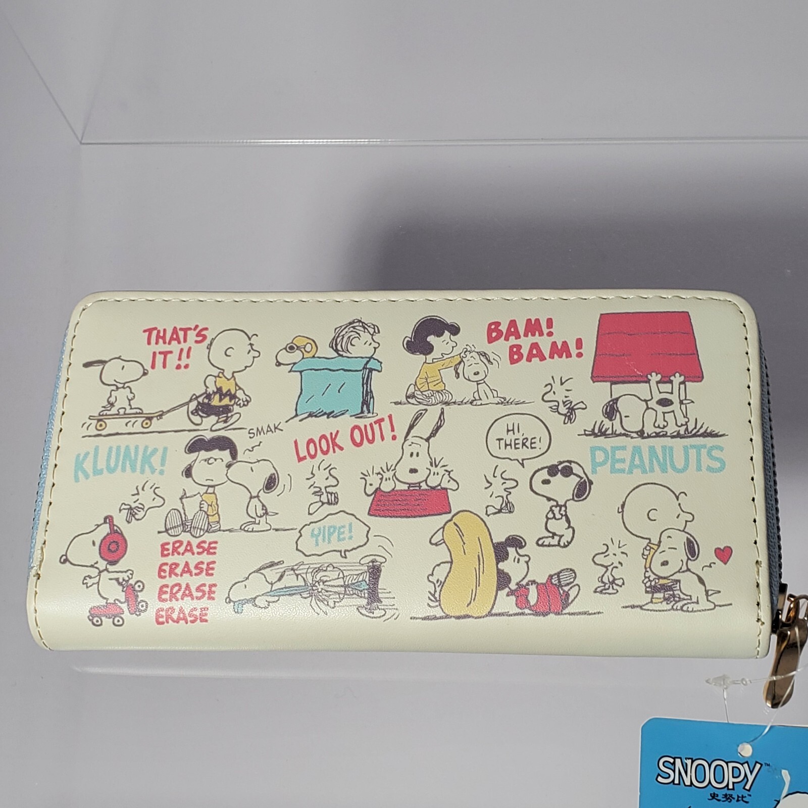 SNOOPY Ladies White Beige Synthetic Leather Long Wallet with Coin Case wz/tag No Box