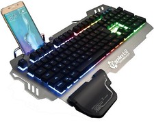 Keyboard Mechanical Gaming Metal keyboard USB with Lighting and Wired led With