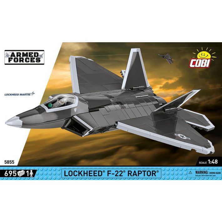 COBI 5855 Lockheed F-22 Raptor Stealth Fighter 1/48 Scale Military Jet Brick Set - Image 5