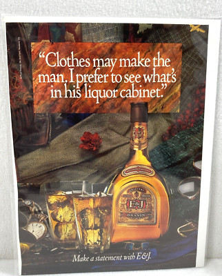 Vintage Print Ad E & J Brandy Genuine Magazine Advertisement Ephemera