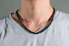 Men Hematite Magnetic Therapy Pain Relief Thick Necklace Hip Hop Fashion Jewelry