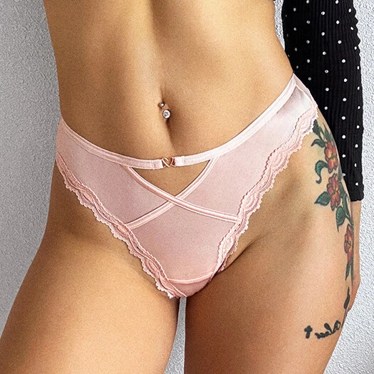 Paquete de 3 bragas de satén para mujer tanga calzoncillos ropa interior transparente lencería Foto 4 de 4