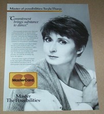 1986 print ad page - MasterCard gold credit card Twyla Tharp vintage advertising