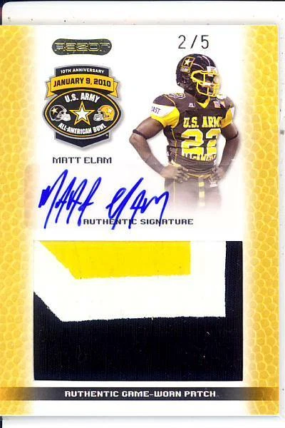 matt elam rookie draft auto gu jersey patch florida gators army 3C college/hs /5