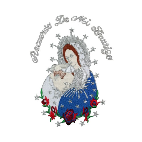 Baptism Virgin Mary & Pope Embroidered Patch Applique Santa Maria & Papa Motif - Picture 6 of 24