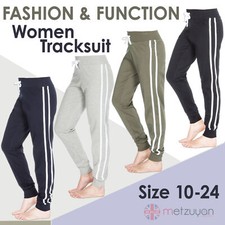100 Cotton Ladies Jogpants Sweatpants Tracksuit Bottoms Sports Gym Drawstring
