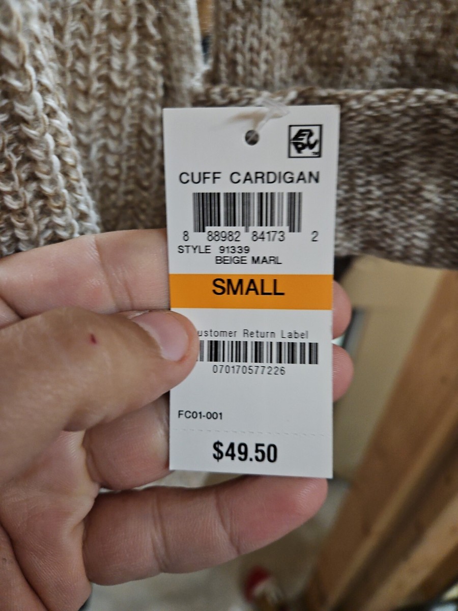 Karen Scott Beige Marl Cuff Cardigan | eBay