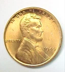 🔥 1945 P  Lincoln Wheat Cent BU UNCIRCULATED Gem From OBW Bank Coin Roll
