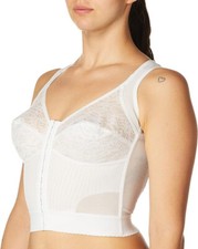 Carnival Front Closure Longline Posture Support Bra White 44C