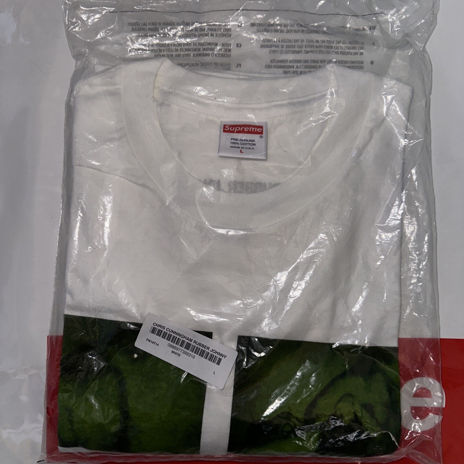 Supreme FW18 Chris Cunningham Rubber Johnny Tee - L - White