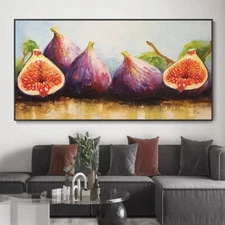 Hand Fig Canvas Texture Art Restaurant Decor Paintings Impressionist Art Modern