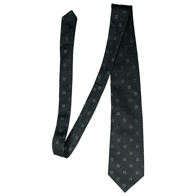 Andre Chenier Tie Silk Luxury Suit Business 148cm Dark Grey Patterned NEW