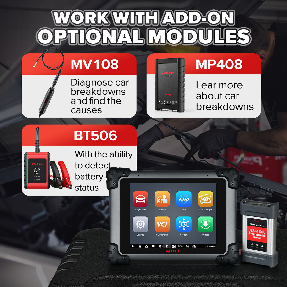 Autel MaxiSys MS908S PRO (Incl. $260 Valued Adapter Kit ＆ MV108) 2023 Newest Car Diagnostic Scan Tool, J2534 ECU Programming Coding Adaption, Update