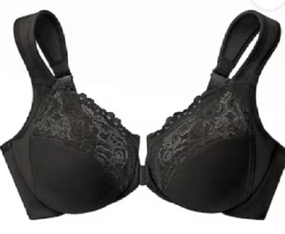 Glamorise Full Figur Wonderwire vordere Verschluss Push Up BH Bügel 75F Schwarz 