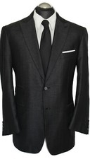 Brioni Sakko Gr. 50 SEIDE KASCHMIR steigendes Revers! Grau Schwarz rar ca. 5829€