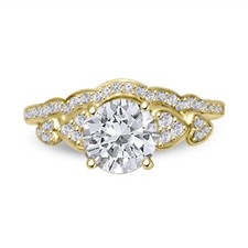 2 Ct Round Cut Simulated Diamond Wedding Bridal Ring Set 14k Yellow Gold Plated