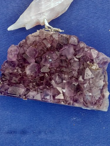 4charity-Rose Quartz Crystal Cockatoo Figurine on Amethyst Base Hand Carved 5” - Picture 21 of 24