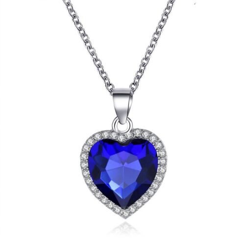 Heart Of The Ocean Heart Of The Ocea Crystal Necklace Pendant Jewelry Titanic - Picture 1 of 4